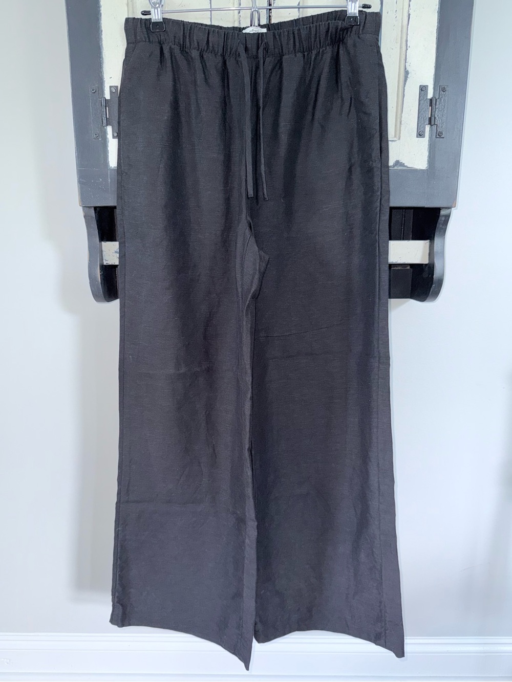 Aritzia Wilfred Cruise Linen Lodge Pant Drawstring Black Medium New - Picture 2 of 7